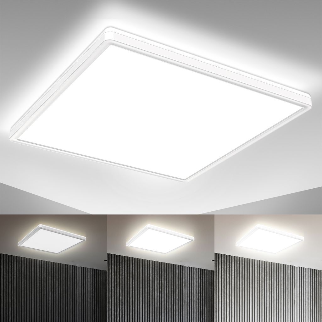 LED Panel 42x42 cm - 22W, 3000lm, dimmbar, flach, backlight, neutralweiß, weiß