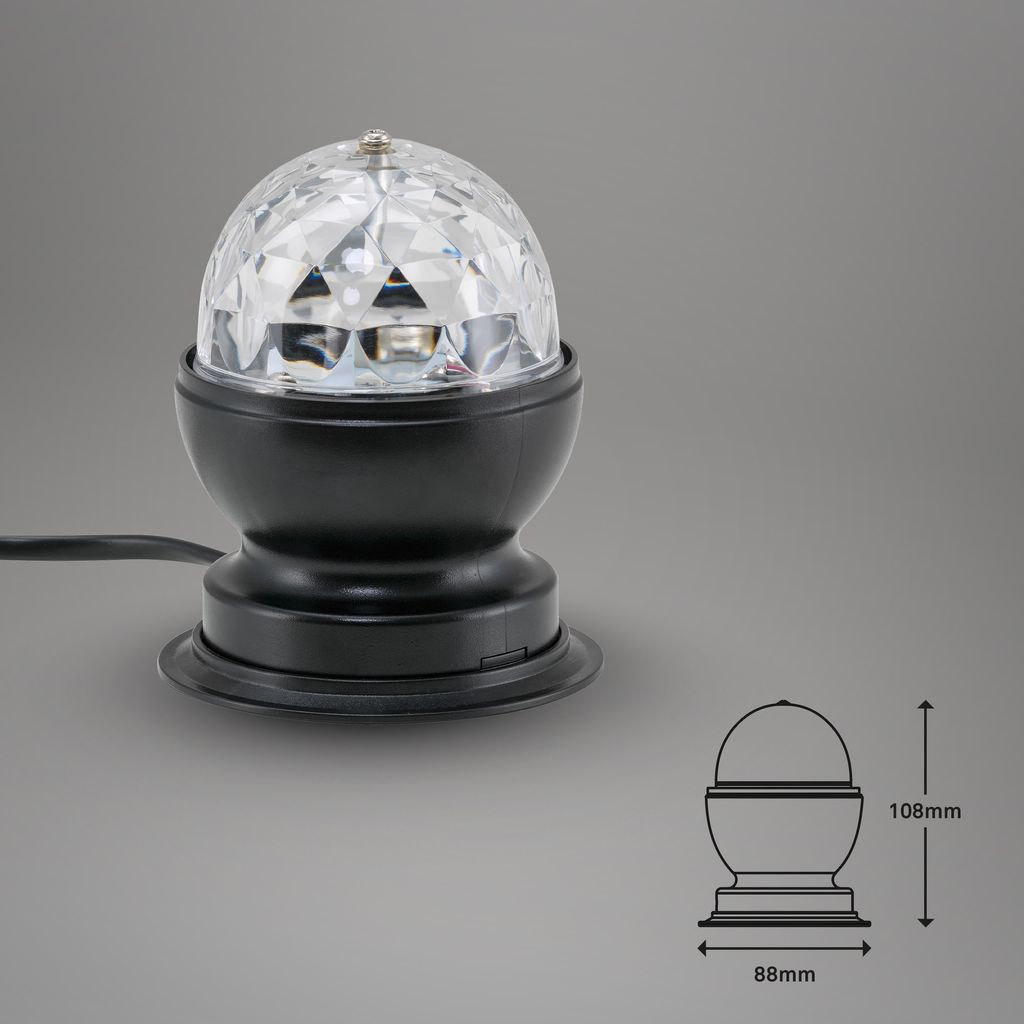 RGB LED Tischleuchte, Ø 8,8 cm, 3 W, Schwarz