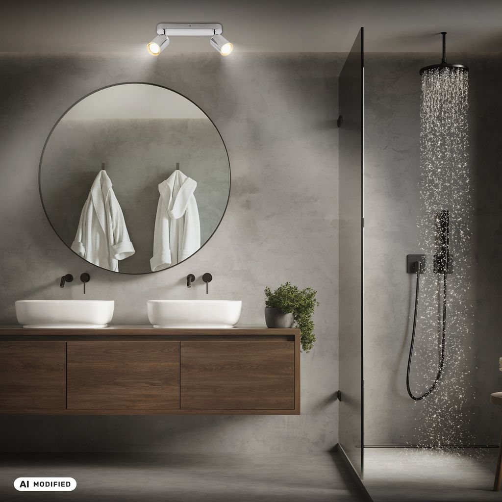 Nerida Ceiling Spotlight 27 cm - GU10 Socket, max. 9W, Adjustable, IP44, Chrome