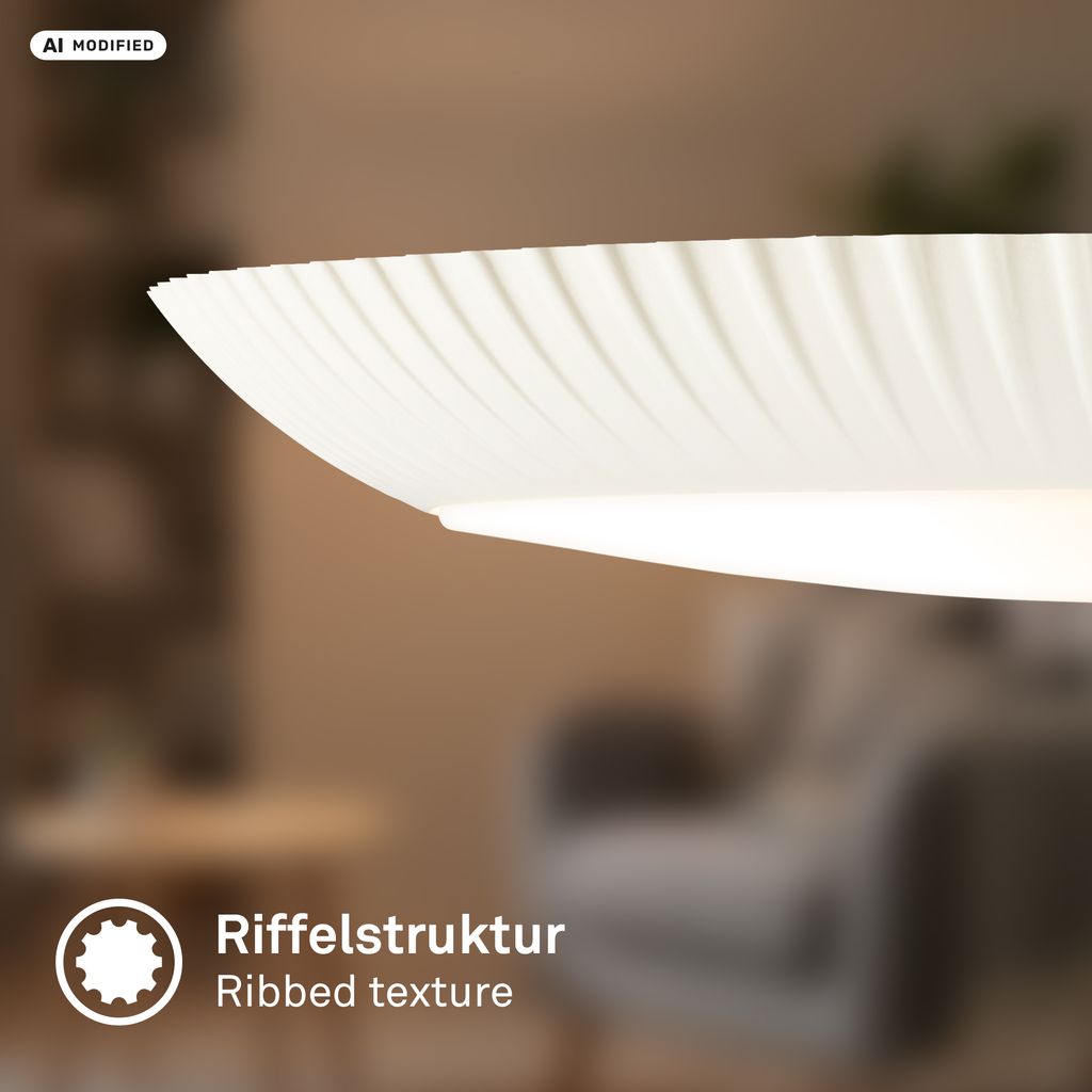 Solea Deckenlampe Ø46 cm - 18W, 2800lm, LED, Dimmbar, Fernbedienung, CCT, Altweiß