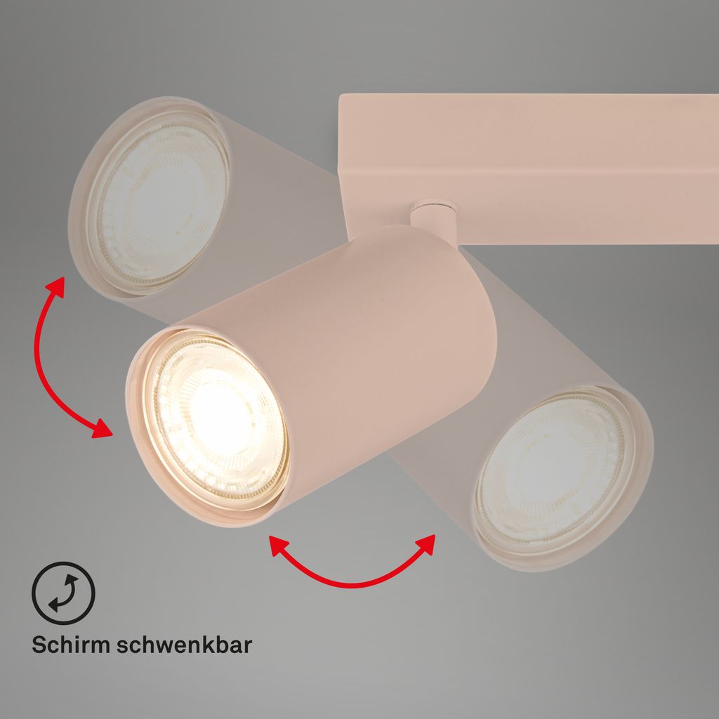 Tib Deckenstrahler, Schwenkbar, On/Off via Wandschalter, 2-flammig, Beige