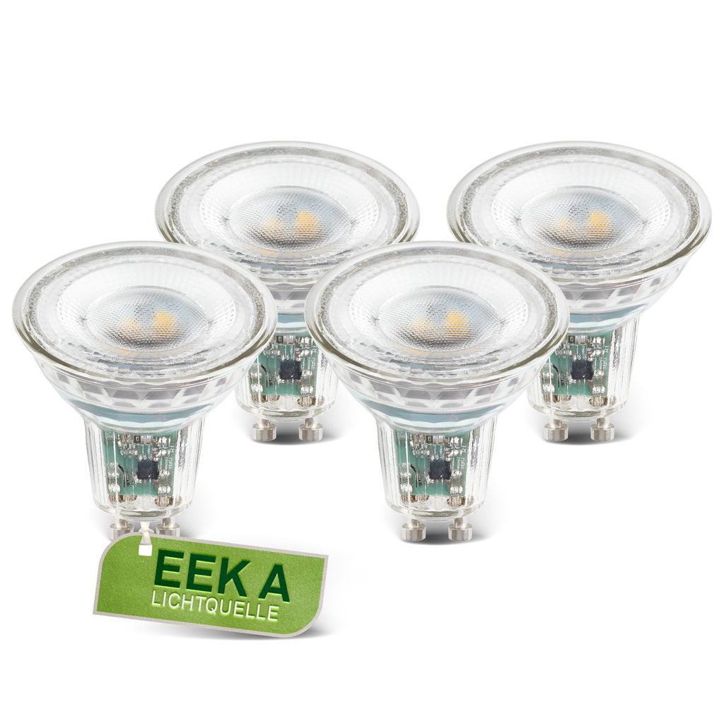 4er Set Bulb A LED Leuchtmittel EEK A - 2,5W, 450lm, GU10 Fassung, Warmweiß