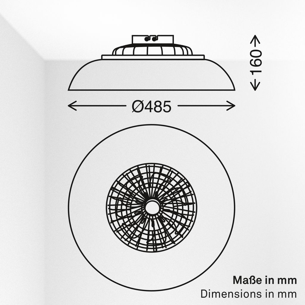 Windora Deckenventilator mit Beleuchtung - 24W, 2600lm, 5 Geschwindkeiten, CCT, Dimmbar, Schwarz, Weiß