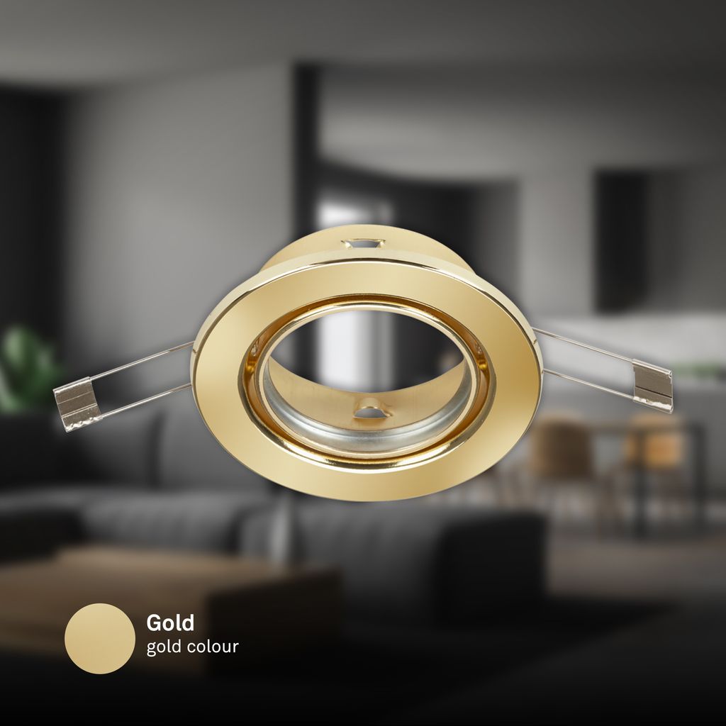 3er Set Einbauleuchte, Ø 8,6 cm, Gold