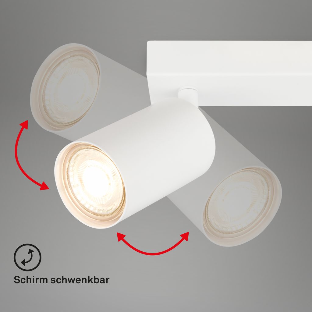 Deckenstrahler Spotleuchte Deckenlampe Wohnzimmer Flur schwenkbar. 2-flammig 3