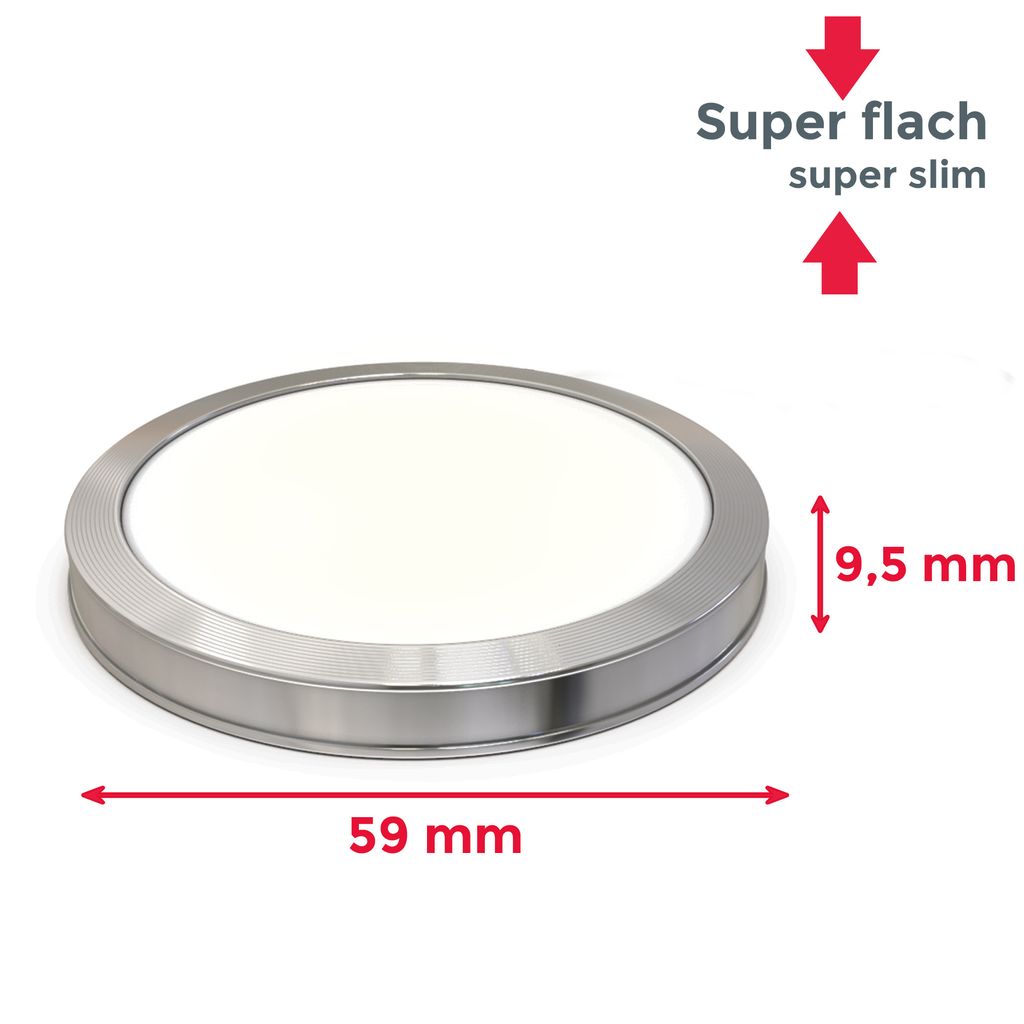 Unterbauleuchte - 1,8W, 170lm, 3er Set, LED, Schalter, Stecker, warmweiß, silber