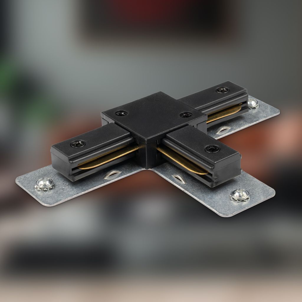 Rail T-Connector - 230V Track System, Accessory, Extension, Black