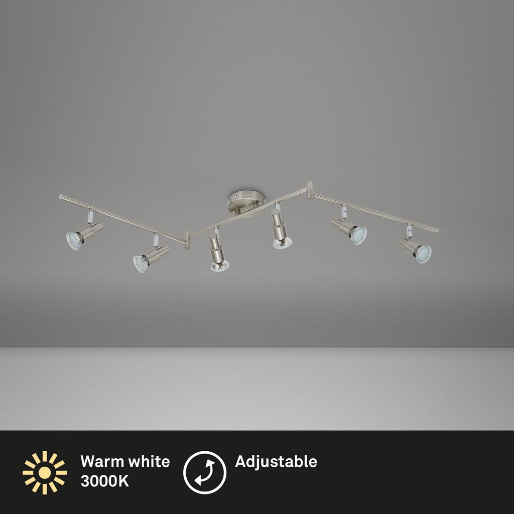 Spotlight 120 cm 6x GU10 18W 1680lm mat-nikkel