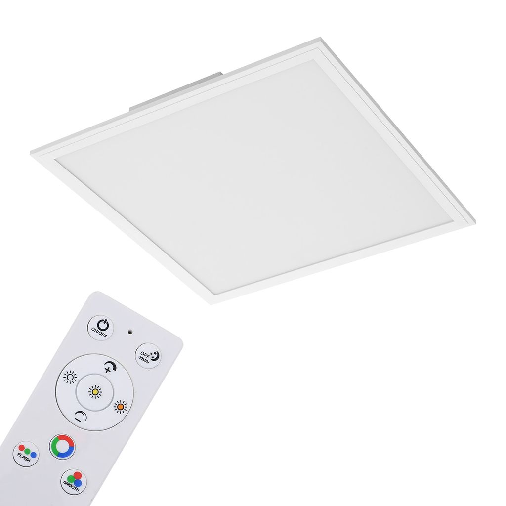 LED Panel Ultraflach RGB CCT Deckenlampe Weiß Dimmbar Kunststoff 24W Briloner 17