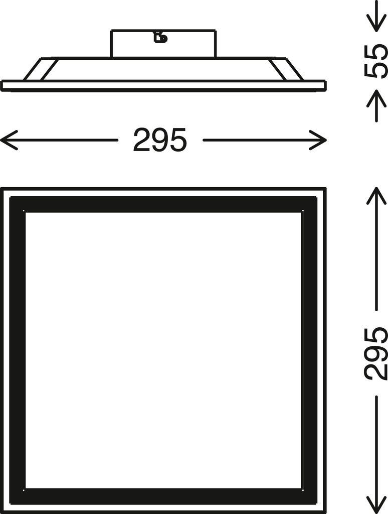 Sensor LED panel, 29.5 cm, 1300 LUMEN, 12 WATT, white