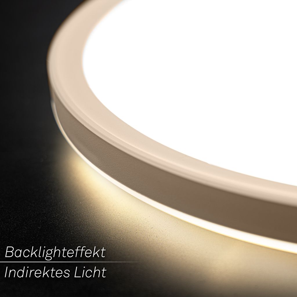 Slim LED Panel Ø29,3 cm - 18W, 2400lm, Sternenhimmel, Neutralweiß, Beige