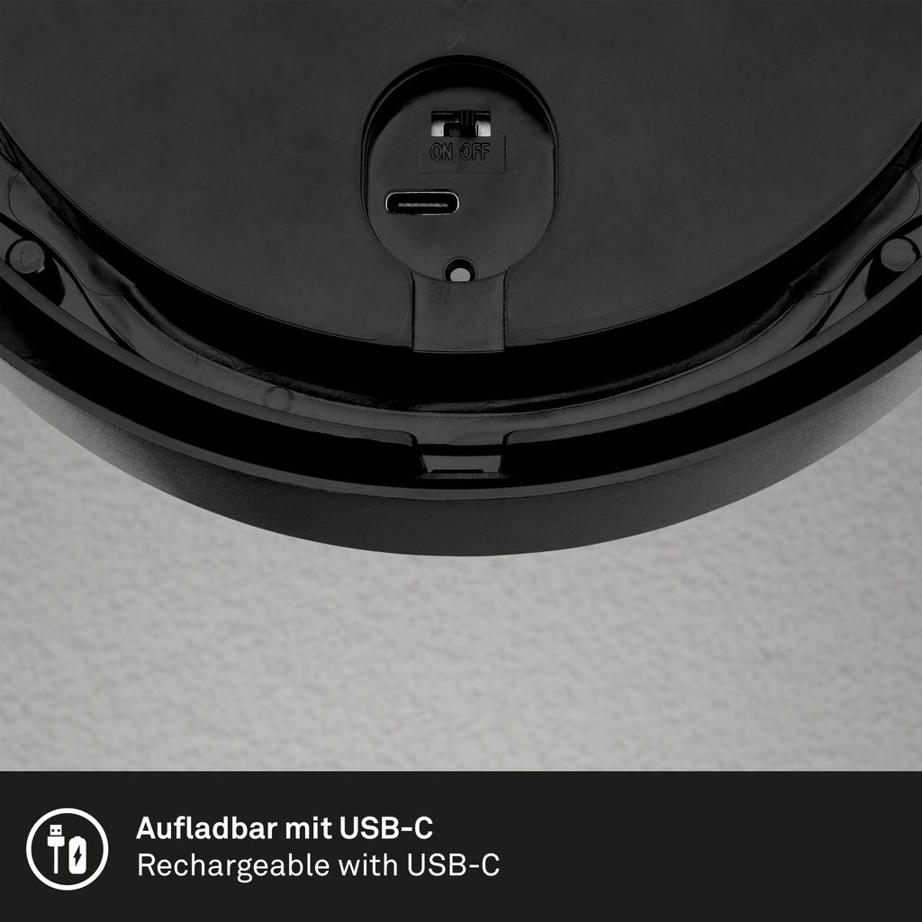 Puni LED Wandleuchte Aussen, Akku, Touchdimmer 3 stufig, Timer, Schwarz