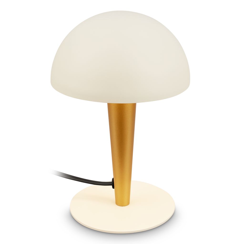 Briloner Wanda Tischlampe - mit Schalter, Metall, E14 Fassung, Messing-Altweiß