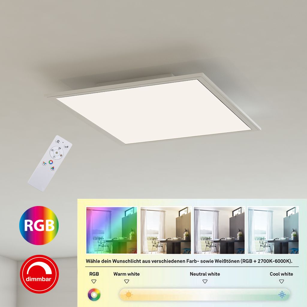 RGB Farbwechsel LED Panel, 29,5 cm, 1800 LUMEN, Weiß