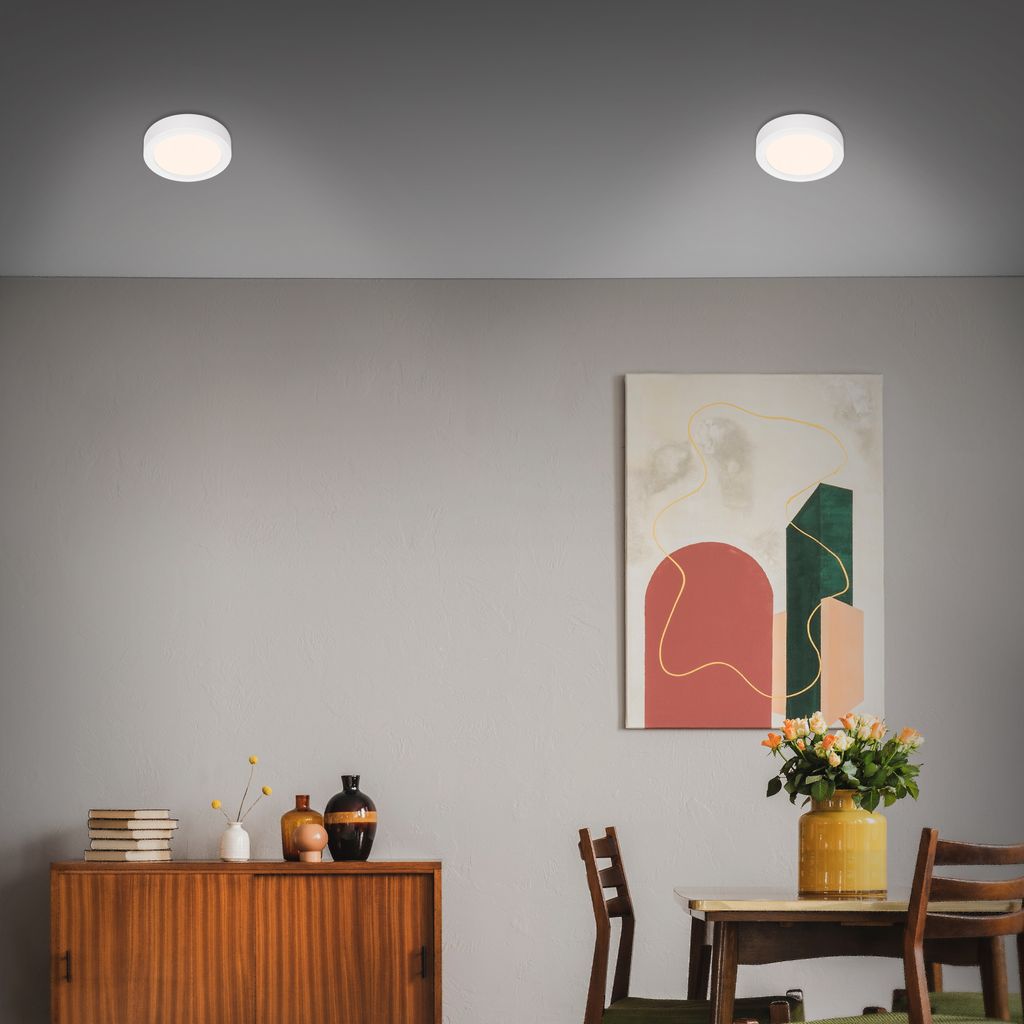 LED Aufbauleuchte Aufbaulampe IP20 12 W weiß Metall-Kunststoff Ø 17 cm Briloner 2