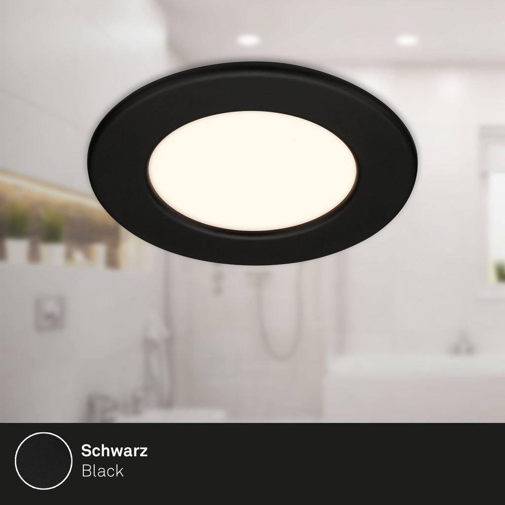 LED Einbauleuchte, 11,5 cm, 6W, 600lm, schwarz