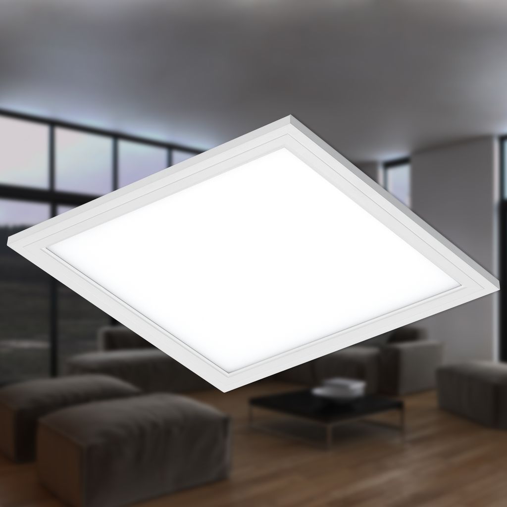 Briloner Simple LED Deckenleuchte, LED Panel Flach, Eckig, 29,5x29,5 cm, Weiß