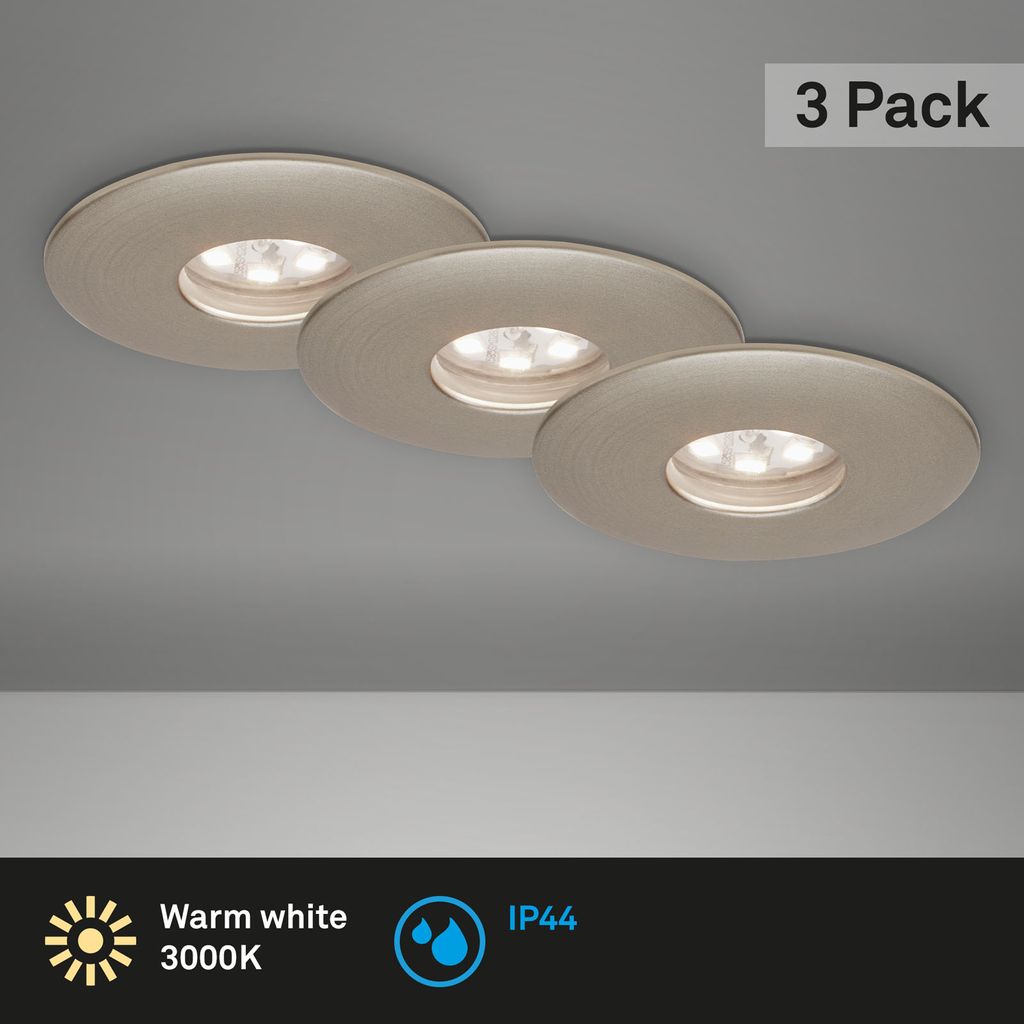 LED Inbouwarmatuur Ø 4,5 cm 3x1,8W 150lm mat-nikkel