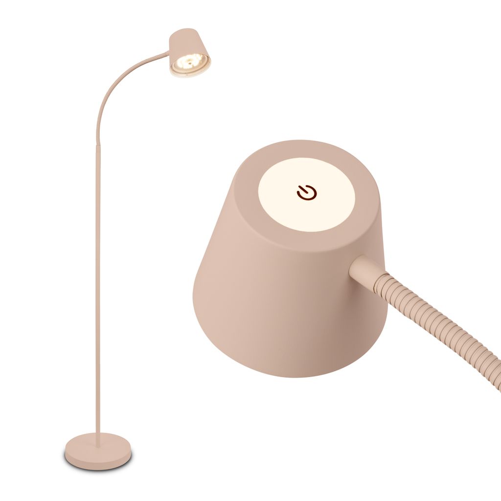 Briloner Cielo LED Stehlampe Kabellos, Dimmbar, Touch, Beige