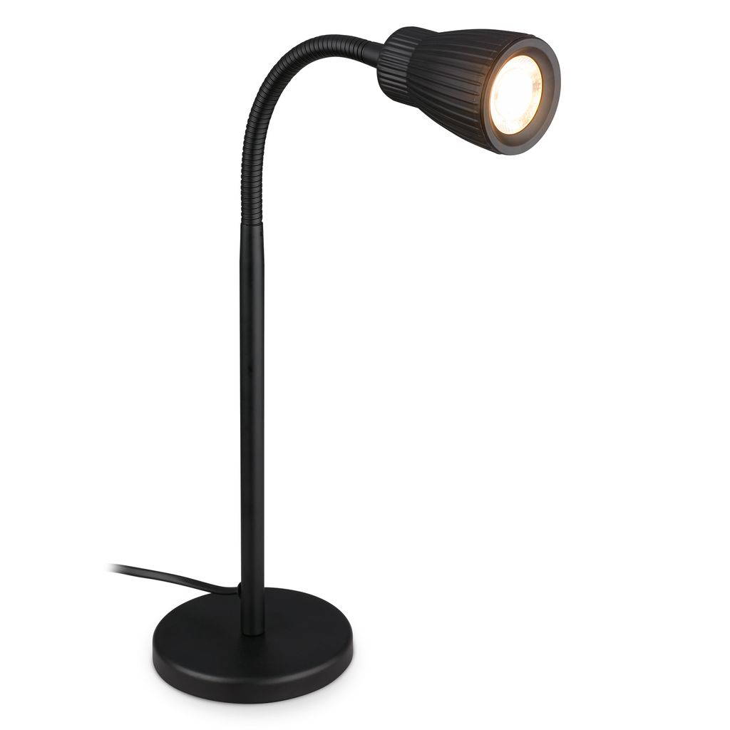 Briloner Riff Tischlampe - 3,5W, 400lm, LED, Warmweiß, Schwenkbar, Schwarz