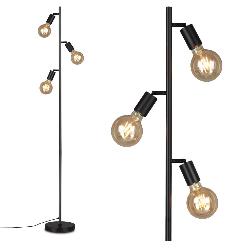 Stehleuchte Ø 22 cm 3 exkl E27 10W schwarz 5