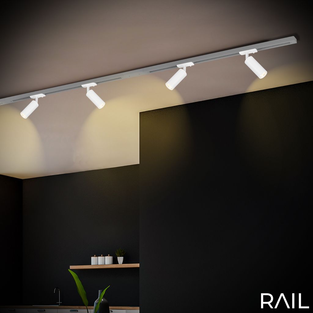 Briloner Rail Schienensystem. Dimmbar. Schwenkbar. Drehbar. Kombinierbar. Weiß. Ø4 x 10 cm 7