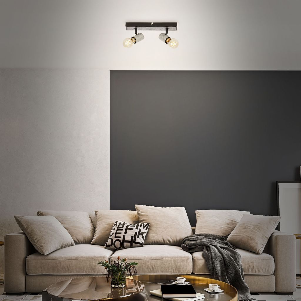 Spotleuchte 30 cm 2xexkl. E27 max. 60W antik-silber