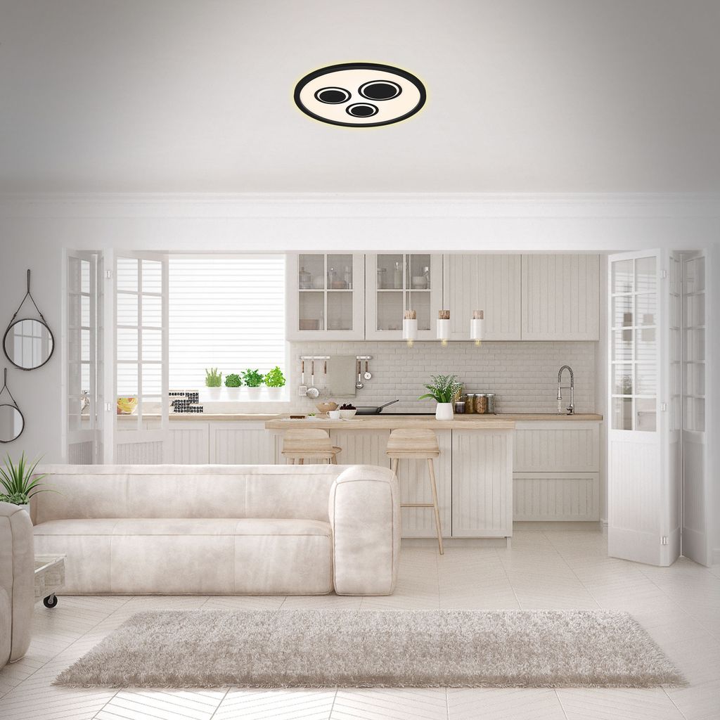 LED Panel Hintergrundbeleuchtung Aufsatzrahmen Ø42.3cm 22W Schwarz Briloner 10