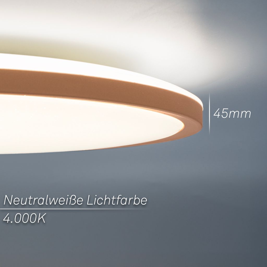 Slim LED Panel Ø37,5 cm - 22W, 3000lm, Sternenhimmel, Neutralweiß, Coffee