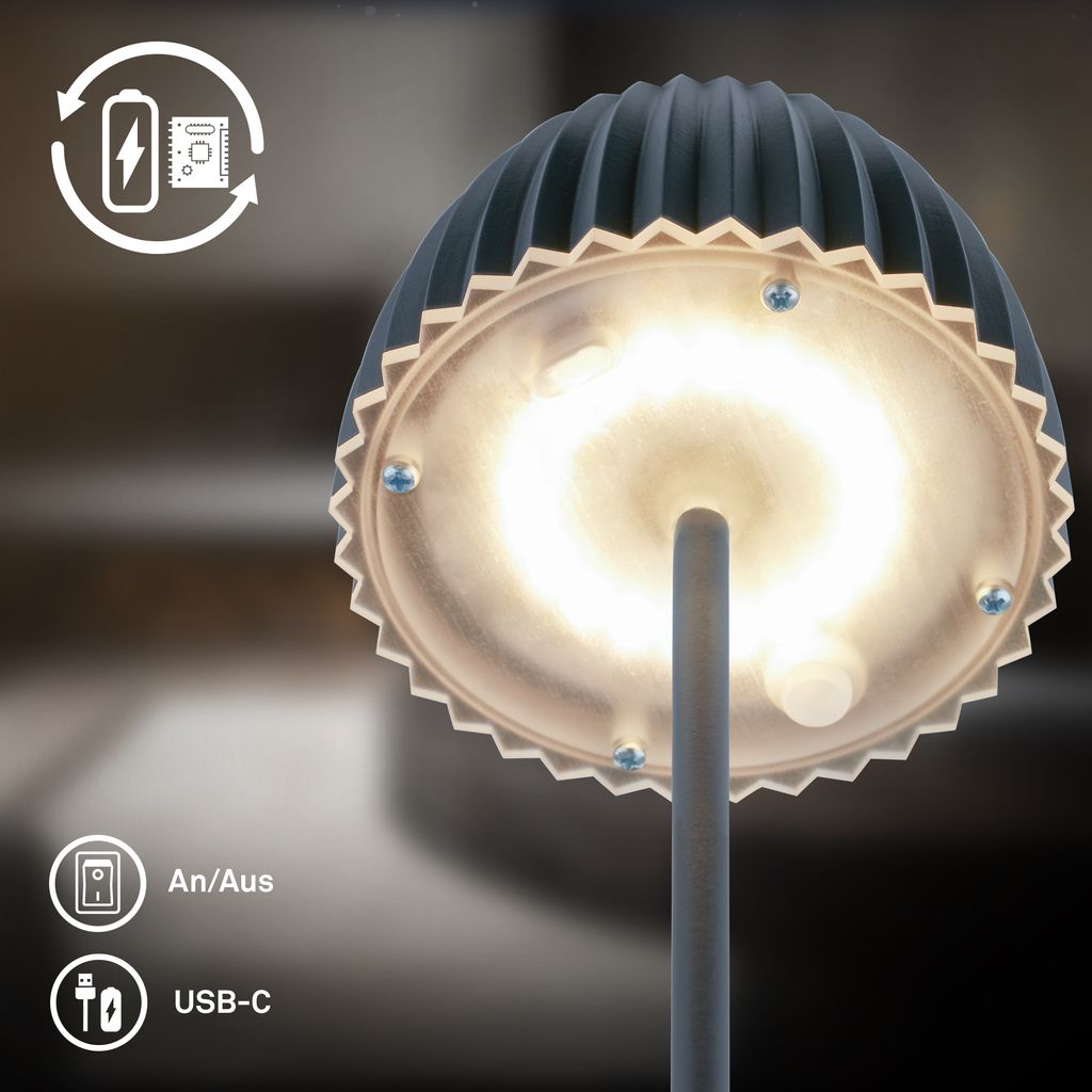 LED Stehlampe kabellos LED Stehleuchte Standleuchte Akku Wohnzimmer dimmbar 6