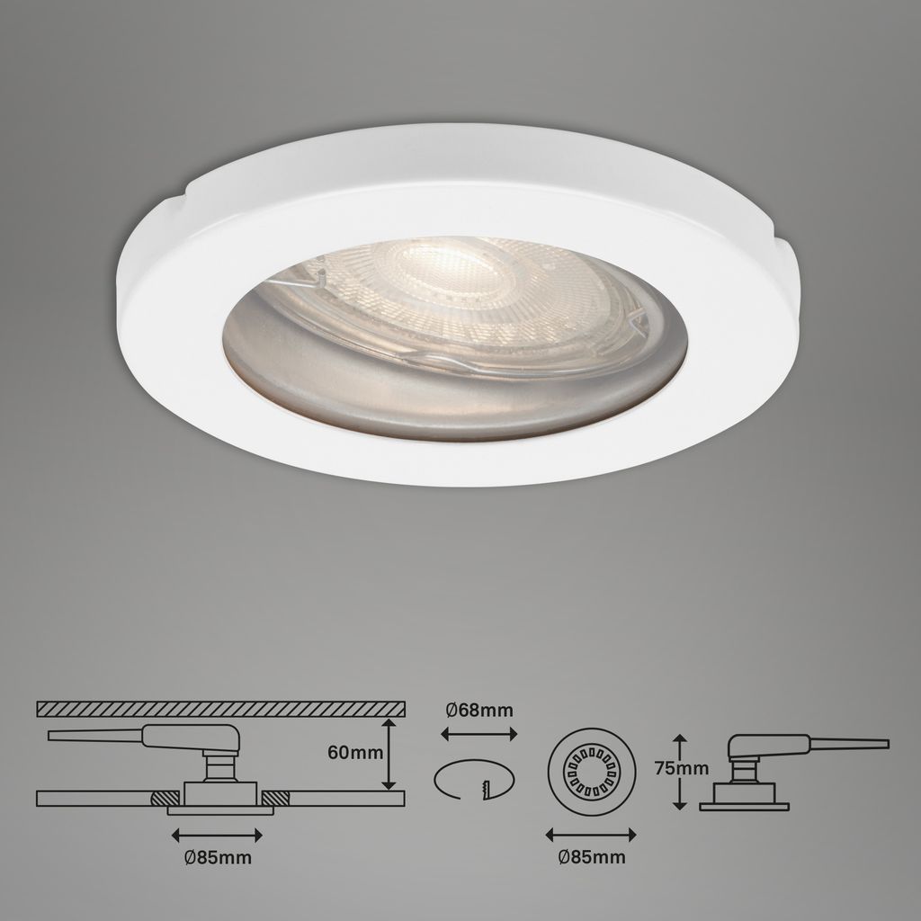 LED Einbauleuchten 3er Set GU10 IP65 5 W weiß Metall-Kunststoff Briloner 21