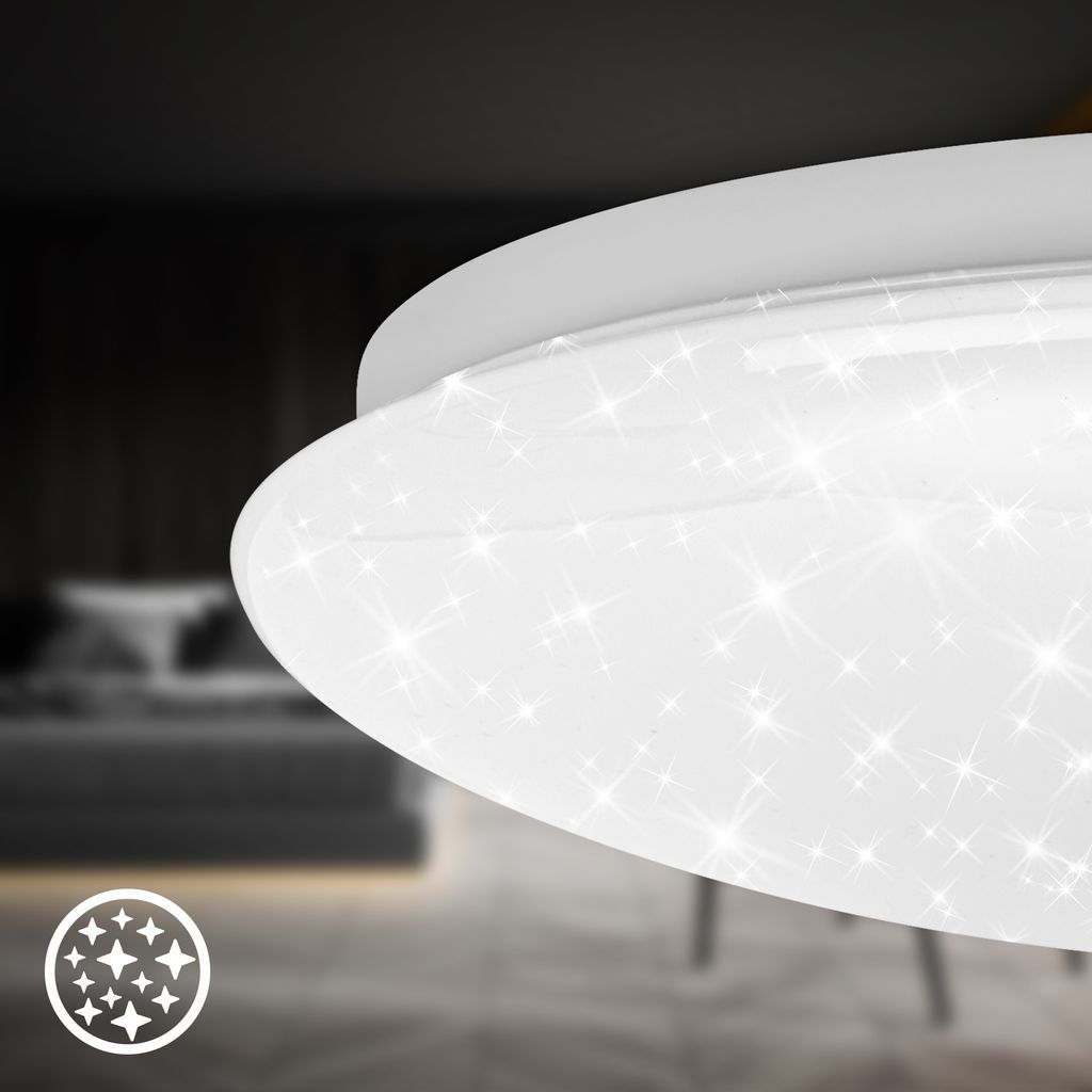 Lumenia Deckenleuchte Ø28 cm - 16W, 2000lm, LED, Sternenhimmel, Dimmbar, Weiß