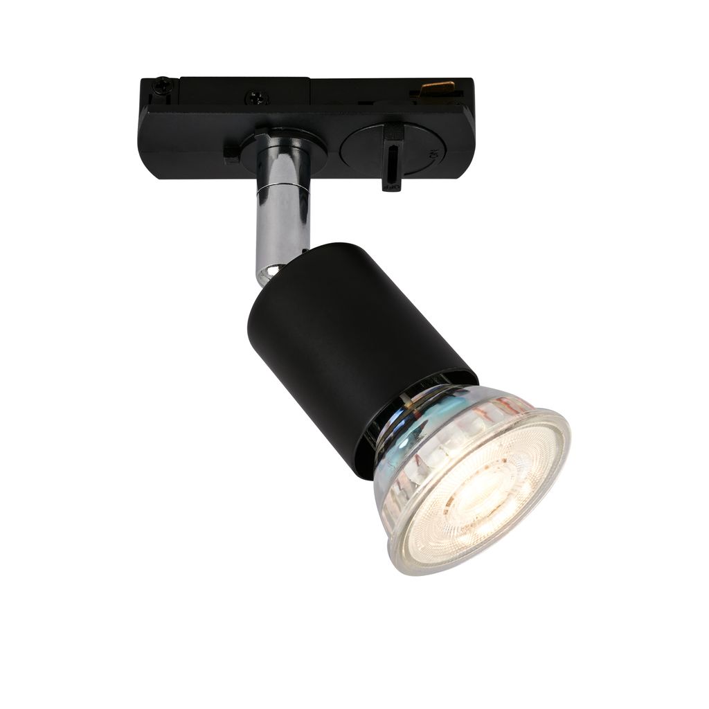Rail GU10 Spotlight for 230V Track Lighting System - Adjustable, Black
