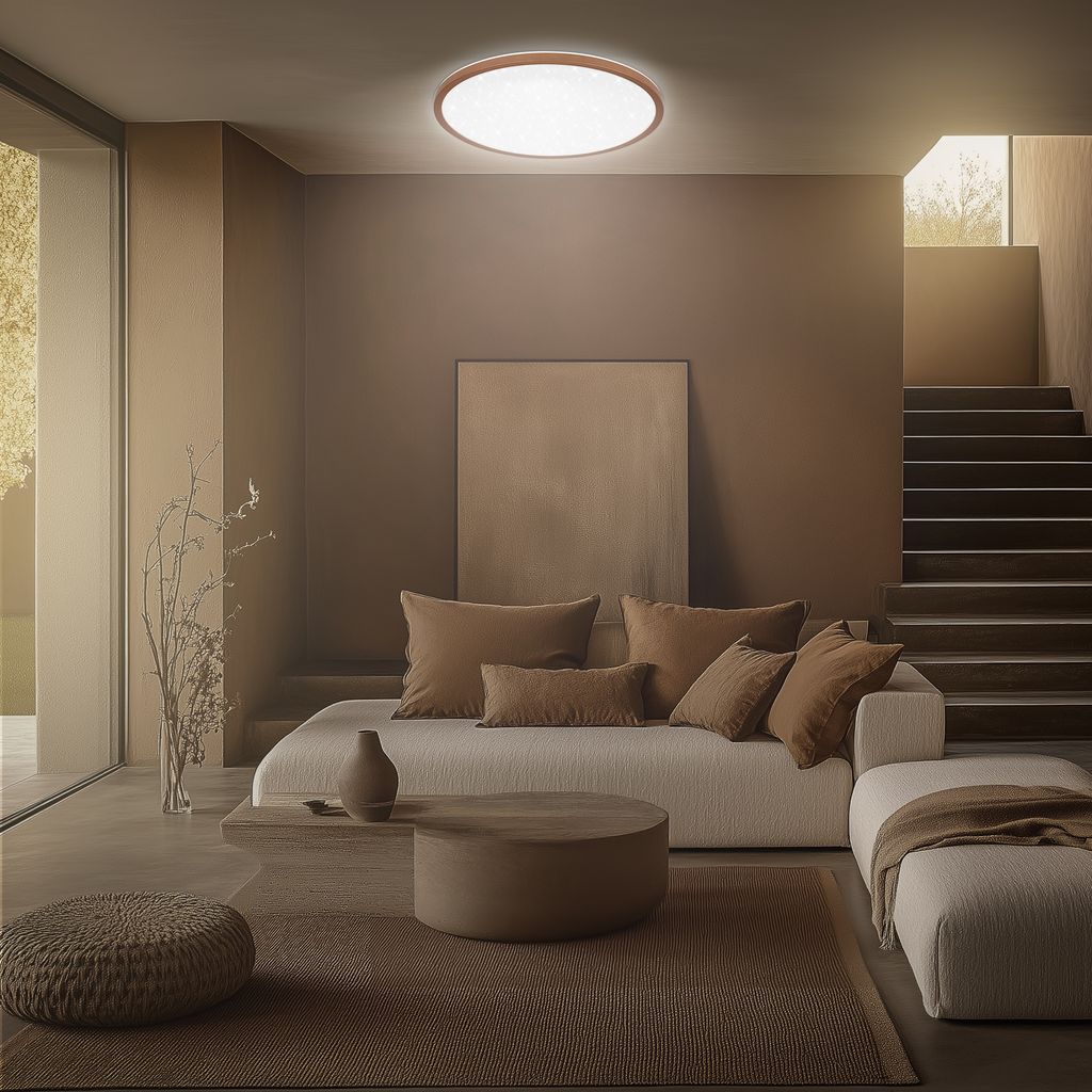 Slim LED Panel Ø37,5 cm - 22W, 3000lm, Sternenhimmel, Neutralweiß, Coffee