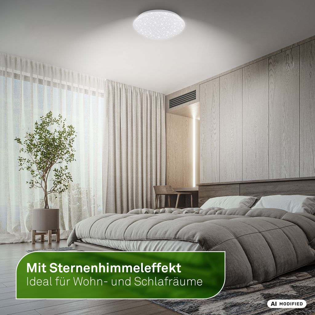 Vipe A Deckenlampe Ø29 cm - mit EEK A Lichtquelle*, Neutralweiß, Sternenhimmel, Weiß