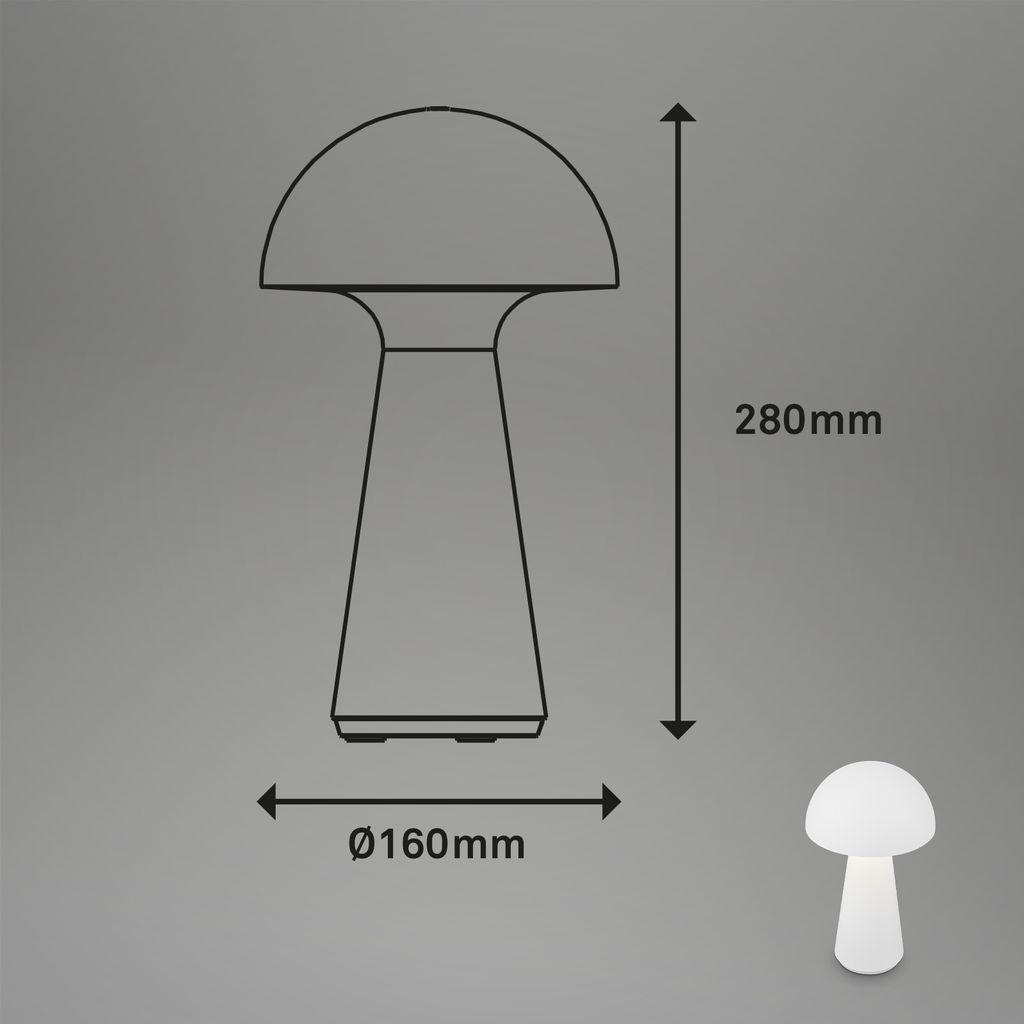 LED cordless table lamp 28 cm 2.6W 300lm white
