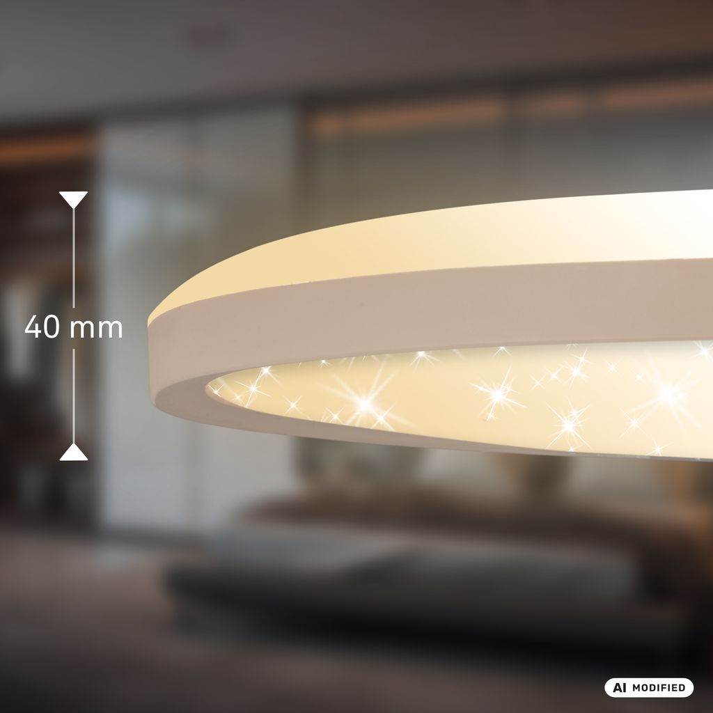 Slim LED Panel Ø29,3 cm - 18W, 2400lm, Fernbedienung, Dimmbar, CCT, Beige