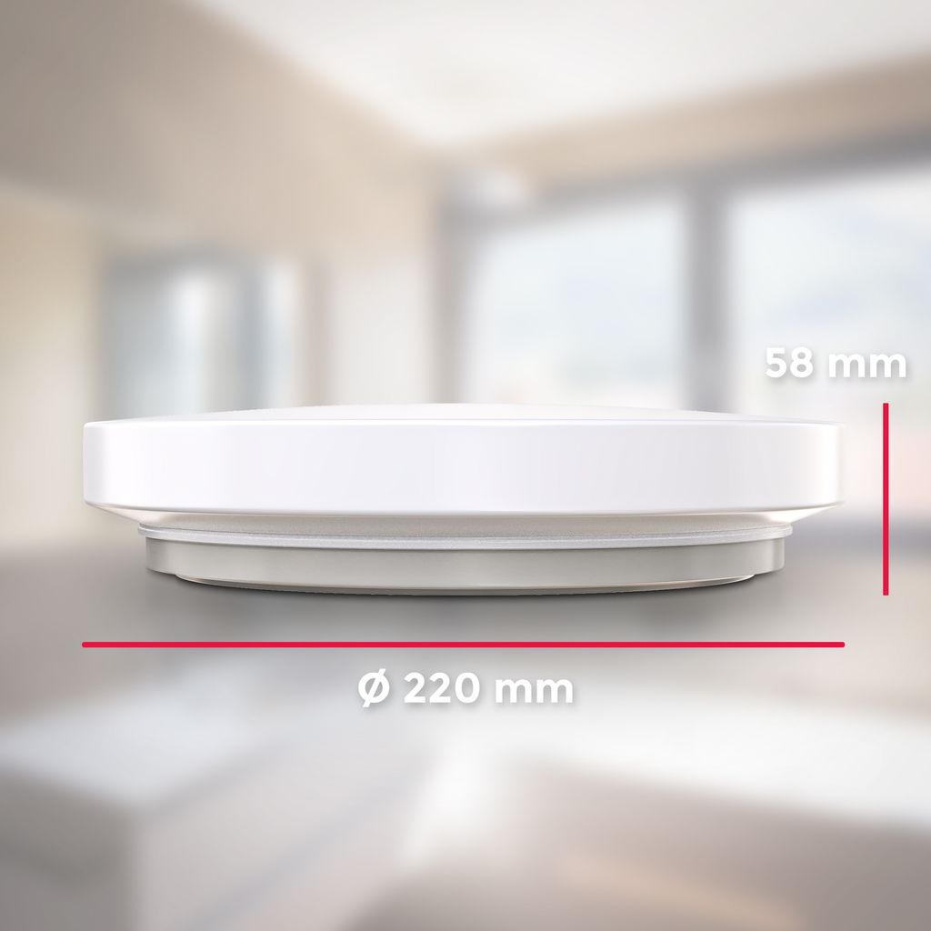 B.K.Licht LED Bathroom Ceiling Light, Built-in 10W LED Board, 900Lm, Neutral White 4000K, Ø8.6in/22cm, IP44 Splash Water Protection, Modern Light Fitting, Flush Mount Ceiling Lamp