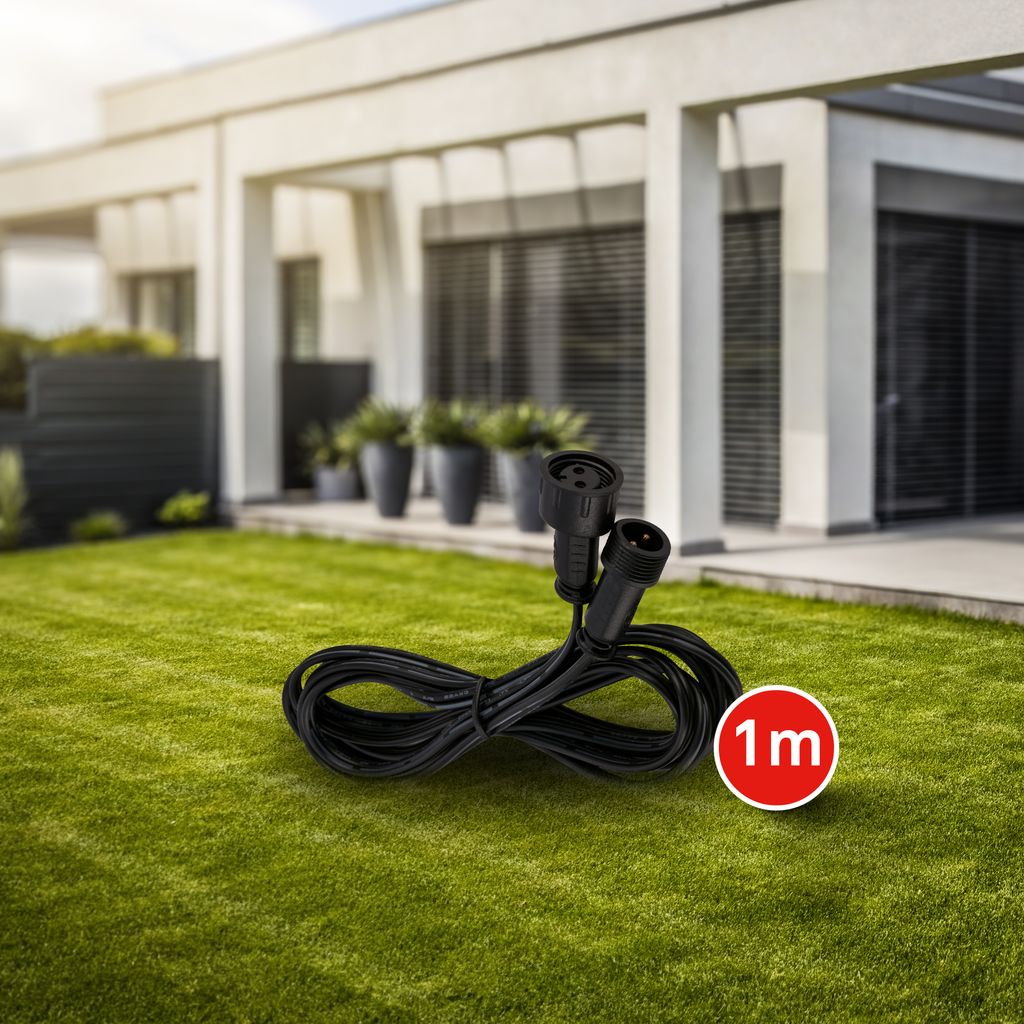 Connect to Shine Extension Cable Extension 1m - 12V, IP67, Black