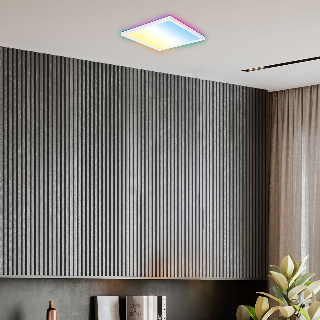LED Panel 29x29 cm - 18W, 2400lm, dimmbar, Fernbedienung, CCT, RGB, weiß