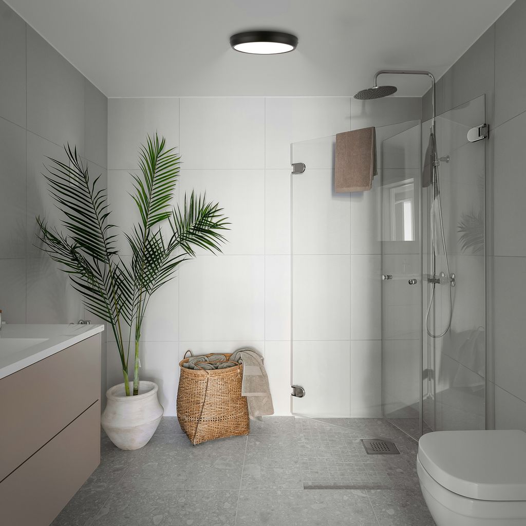 Navaro Deckenleuchte Ø27,5 cm - 18W, 1900lm, Neutralweiß, IP44, Schwarz