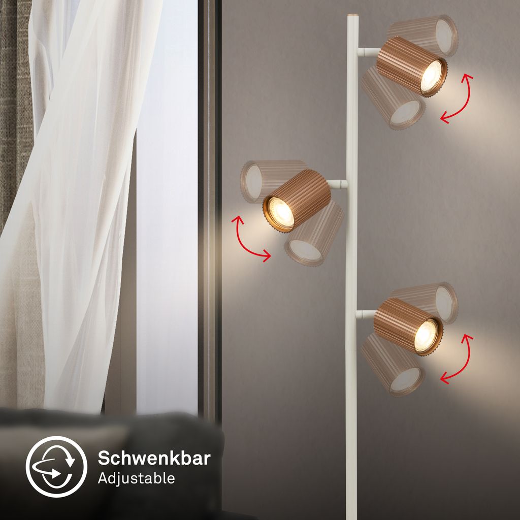 Ida Stehlampe - Schalter, Schwenkbar, GU10 Fassung, max. 9W, Coffee-Warm Grey