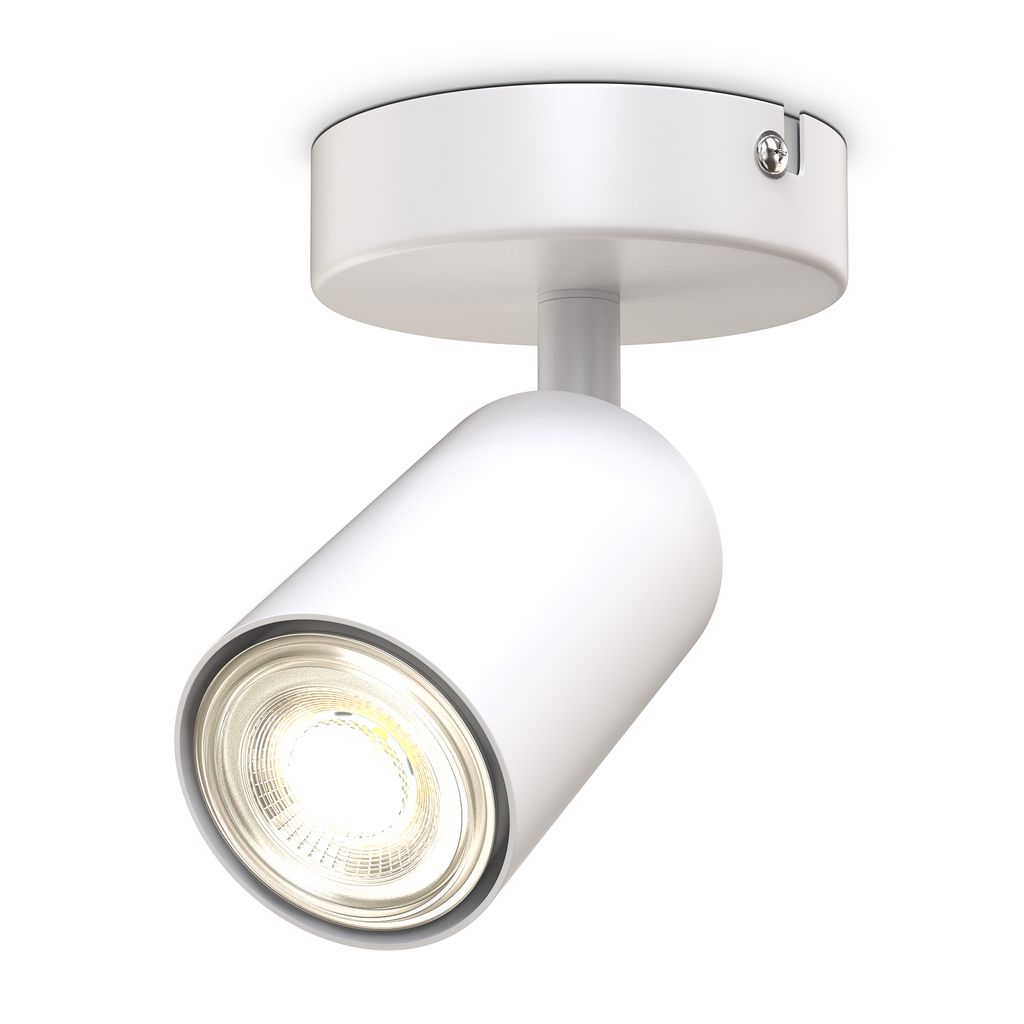 B.K.Licht Wall Light or Ceiling Lamp, Rotatable Spot, GU10 Socket, Bulb not Included, Spotlight for Living Room, Bedroom & Corridor, Elegant Matt White Spot, Metal, Swivel Design IP20 230V