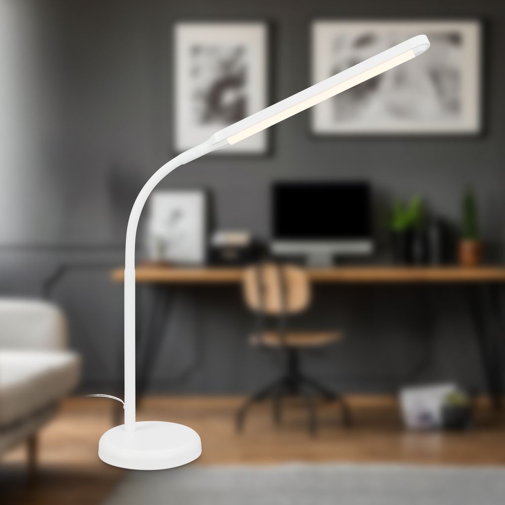 Mura Tischlampe - 6W, 600lm, LED, Dimmbar, Touch, Schwenkbar, Weiß