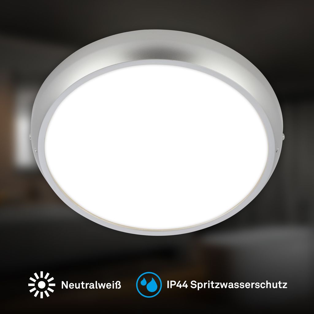 Navaro Deckenleuchte Ø27,5 cm - 18W, 1900lm, Neutralweiß, IP44, Chrom-matt