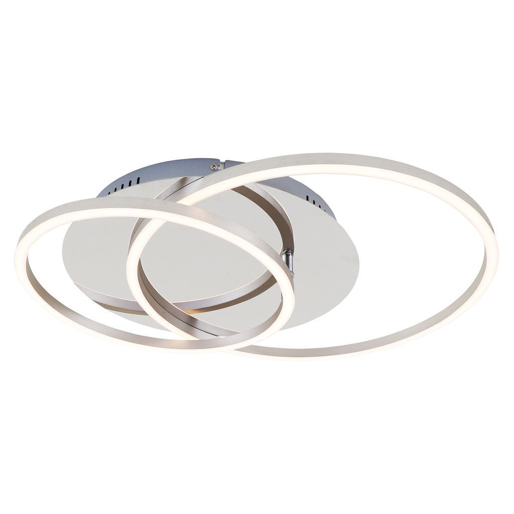 LED Deckenleuchte Deckenlampe dimmbar Chrom-Alu 3000K Ø 30cm 40 W Briloner 0