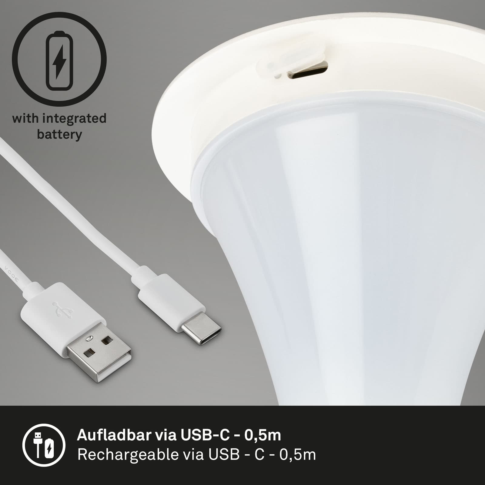 LED Battery-powered table lamp 35 cm 4W 300lm white
