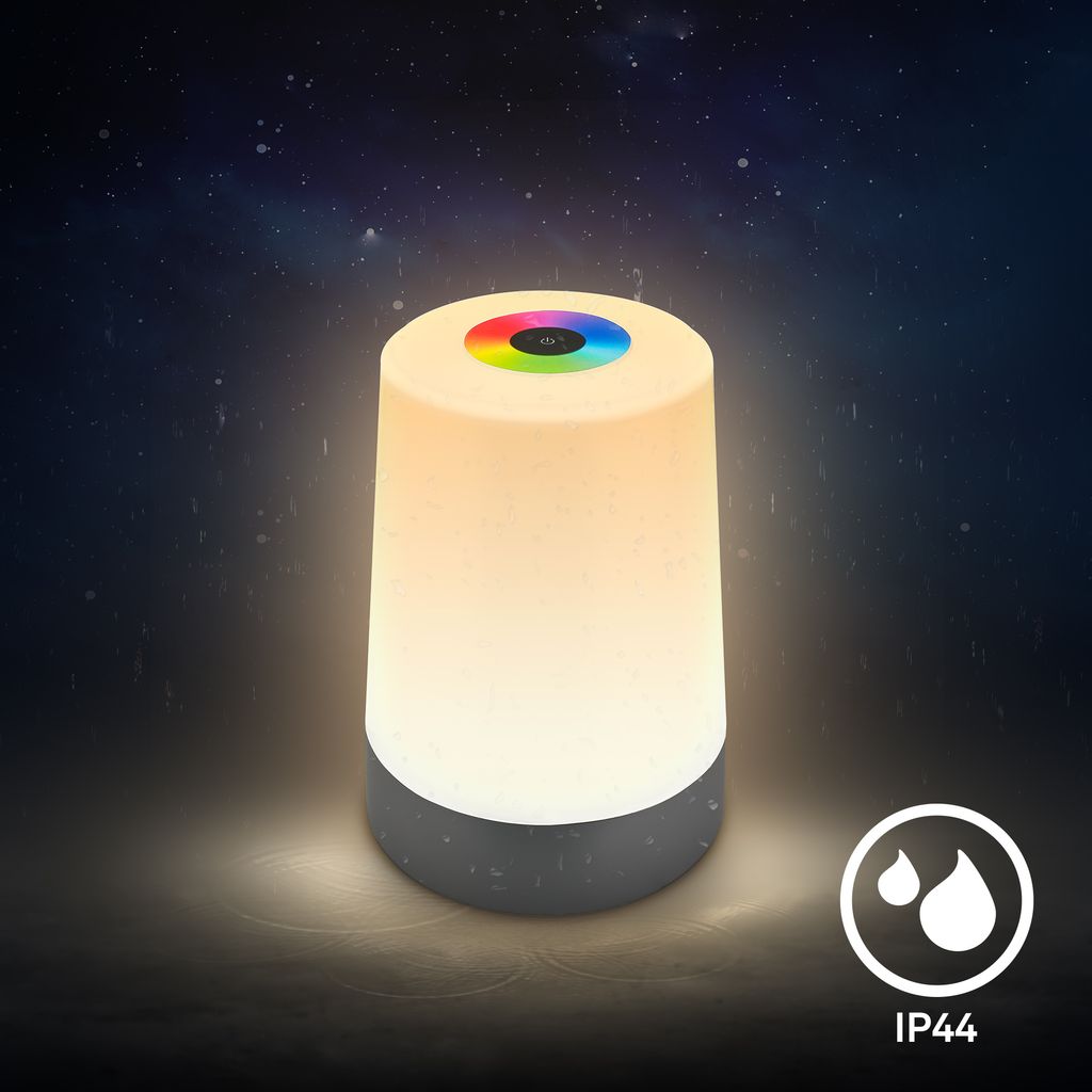 LED Tischlampe Akku LED Tischleuchte Dimmbar Kabellos Touch Terrasse RGB+W 1