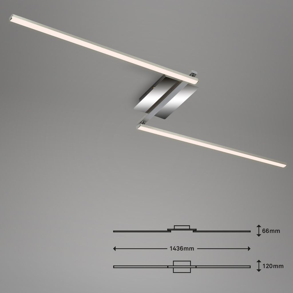 LED Deckenleuchte, 143,6 cm, 12 W, Alu-Chrom