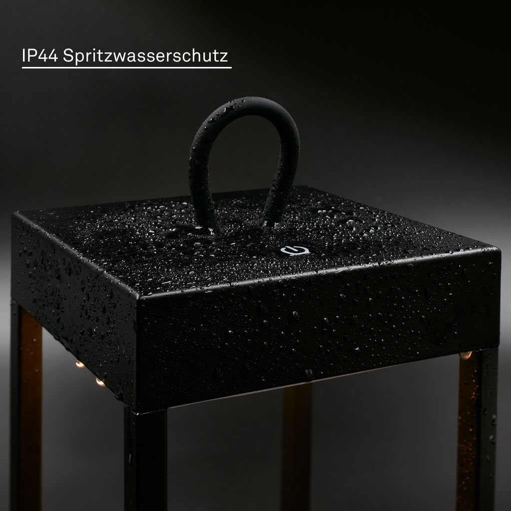 LED Tischlampe kabellos LED Laterne Aussen/Innen Terrasse Dimmbar Touch Akku 4